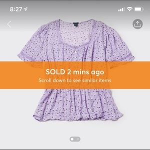 Women’s Plus Size 4X Lavender Floral Blouse